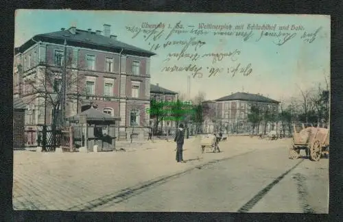 137127 AK Chemnitz 1911 Wettinerplatz Schlachthof Hotel