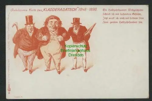 137518 AK Kladderadatsch Jubiläumskarte 50 Jahre 1848 - 1898 Litho Künstlerkarte
