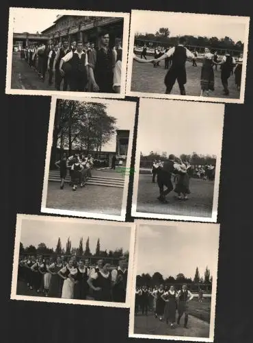 136916 6x Foto Schlesien 1935 Sportfest Männer Medizinball Tanz Tänzer