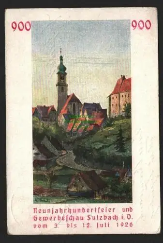 136937 AK Sulzbach Oberpfalz 1926 Festpostkarte 900 Jahrfeier Sonderstempel SST