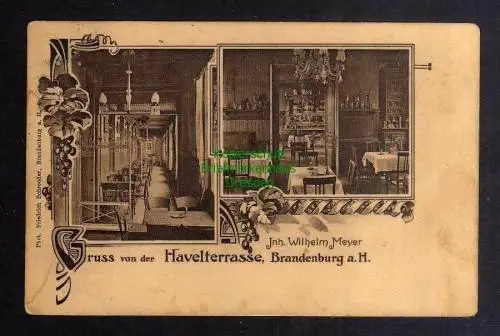 135158 AK Brandenburg 1914 Gruss von der Havelterasse Gasthaus Restaurant