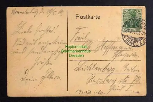 135158 AK Brandenburg 1914 Gruss von der Havelterasse Gasthaus Restaurant