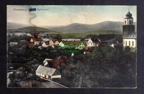 135148 AK Friedeberg Schlesien Panorama mit Kirche um 1920