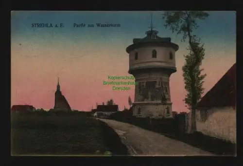 134275 AK Strehla a. E. Partie am Wassserturm 1922