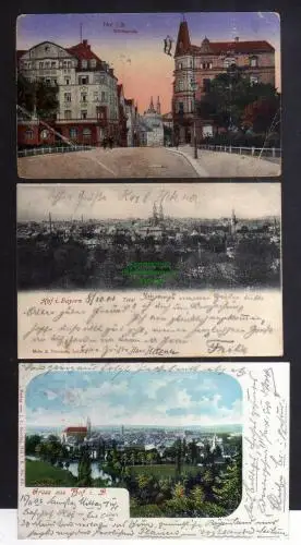 131170 3 AK Hof Bayern Wörthstraße 1918 Total 1901 1902