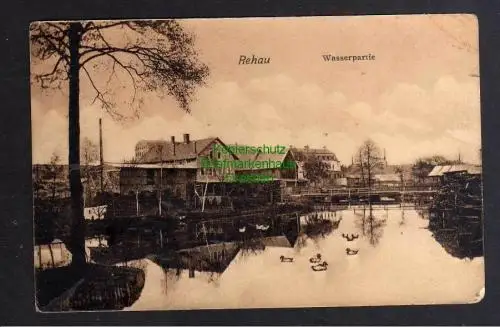 129648 AK Rehau Wasserpartie Brücke 1912