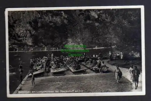 129820 AK Oberaudorf am Inn Fotokarte Badeleben am Luegsteinsee 1935