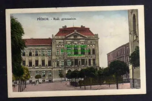 129974 AK Pribor Freiberg in Mähren Gymnasium 1933