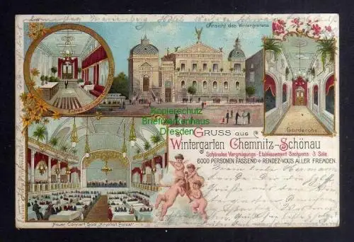 129673 AK Chemnitz Schönau Litho Wintergarten Vergnügungs Etablissement 1897