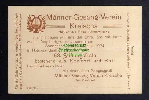 129239 AK Kreischa Männer Gesang Verein 1924 63. Stiftungsfest