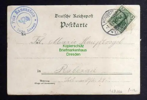 129366 AK Fels Rauenstein 1909 Bastei Hohnstein Königstein Pfaffenstein Brandt …