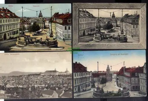 129374 4 AK Gotha Hauptmarkt 1913 Panorama 1910