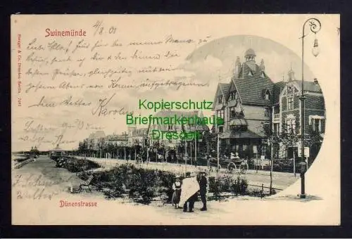 121825 AK Swinemünde 1901 Dünenstrasse Hotel Villen