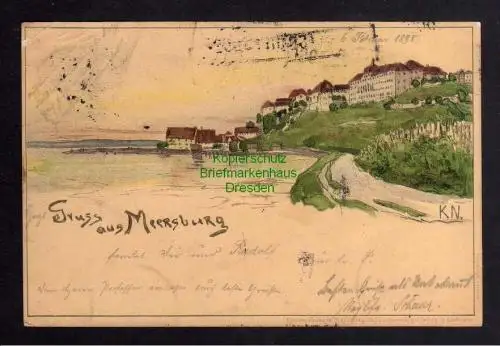 121924 AK Meersburg 1898 Künstlerkarte Bodenseeschiffspost