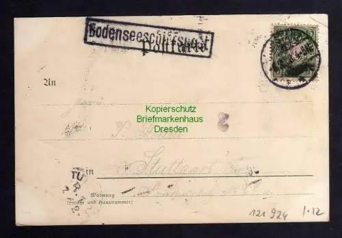 121924 AK Meersburg 1898 Künstlerkarte Bodenseeschiffspost