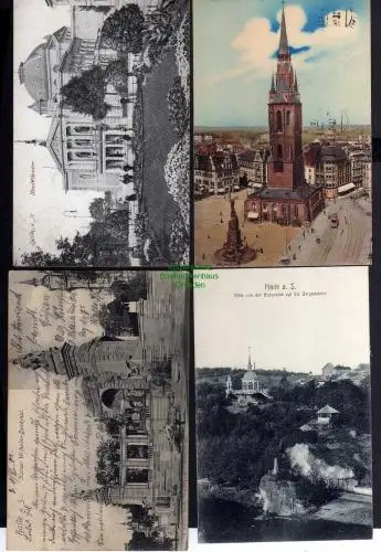 122017 4 AK Halle Saale Stadttheater 1910 Marktplatz Roter Turm Siegesdenkmal Be