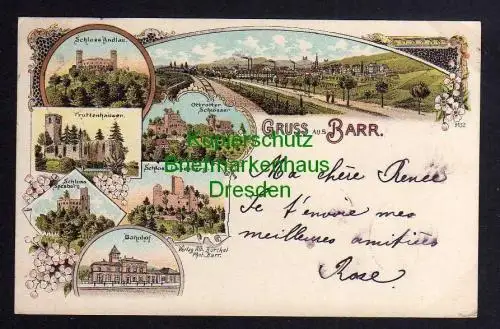 120930 AK Barr Elsass Litho 1899 Bahnhof Schloss Landsberg Spesburg Truttenhause