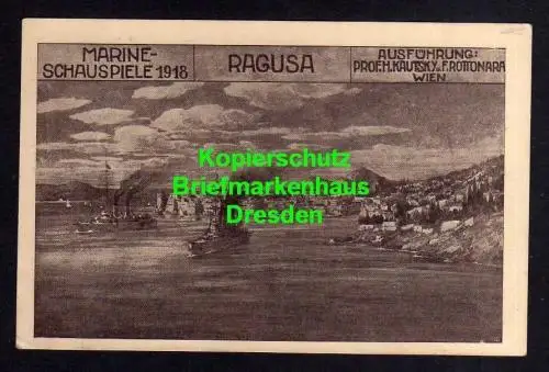 118124 AK Ragusa Marine Schauspiele 1918 mit Vignette