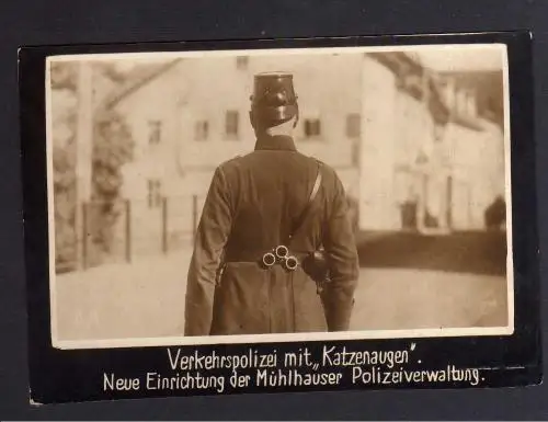 117857 Foto DKW Motoren Verkehrspolizei Mühlhausen mit Katzenaugen 1928 Rasmusse