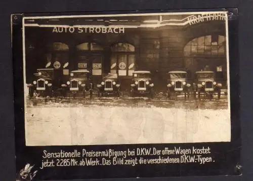 117855 Foto DKW Motoren Auto Strohbach Sensationelle Preisermäßigung 1928 Rasmus