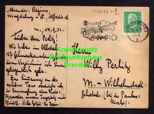 118046 AK Perlitz Kuhl gezeichnete AK Magdeburg Wilhelmstadt  1932