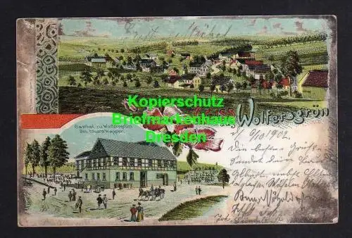 116160 AK Wolfersgrün Kirchberg 1902 Litho Restaurant Gasthof Wappler