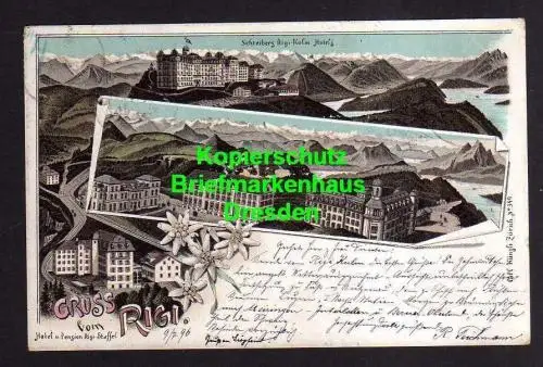 114787 AK Rigi Kulm Schwyz 1896 Litho Hotel Pension Rigi Staffel