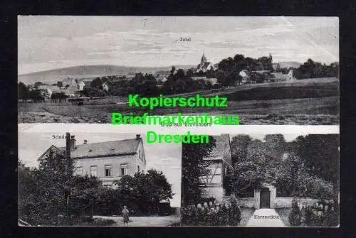 114738 AK Breitenborn Rochlitz 1920 Total Schule Ehrenstätte Stempel Narsdorf