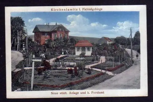 102992 AK Kirchenlamitz 1918 Schulstraße Neue städt. Anlage und k. Forstamt
