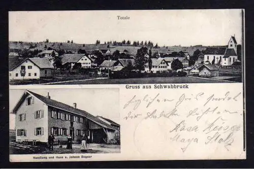 102851 AK Schwabbruck 1908 Handlung und Haus von Johann Bogner