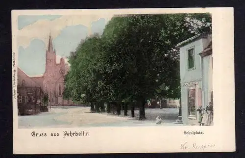 103071 AK Fehrbellin Schulplatz um 1900