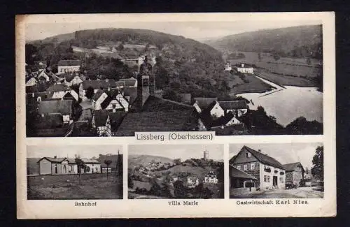 102473 AK Lissberg Oberhessen Bahnhof Villa Marie Gastwirtschaft Nies 1935