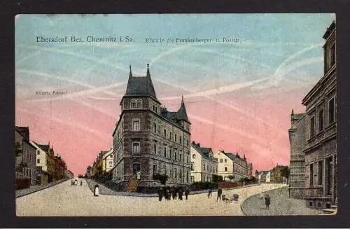 102390 AK Ebersdorf Bez. Chemnitz 1919 Postamt Frankenberger Straße Poststraße