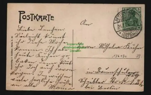 136191 AK Petershagen Ostbahn 1911 Dorfstrasse Verlag Goldiner Berlin