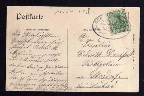 106941 AK Neue Mühle 1908 Partie mit Segelboot Verlag Goldiner Berlin