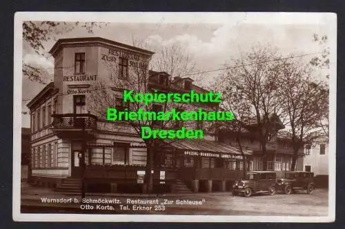 116854 AK Berlin-Schmöckwitz Wernsdorf Tel. Erkner 1934 Fotokarte Restaurant zur