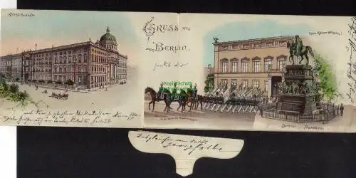 128000 AK Berlin mechanische Karte Kaiser Fahnenkompagnie 1902 Schloß Palais