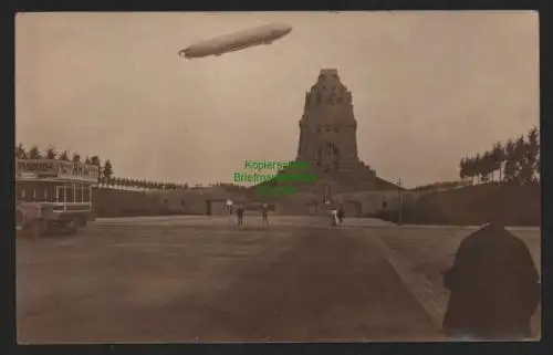 148971 AK Leipzig Völkerschlachtdenkmal 1913 Fotokarte Zeppelin Fotomontage