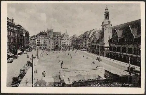 23389 AK Leipzig Untergrundmessehalle (vorn) Markt  1946 Reichsmessestadt