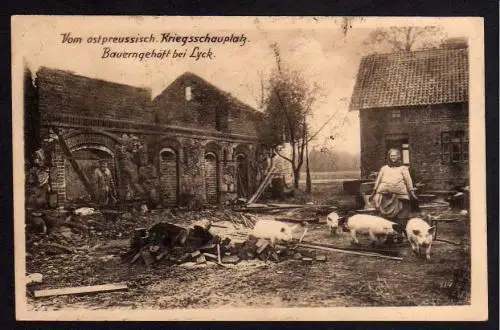 75856 AK Bauerngehöft bei Lyck Ostpreußen Kriegsschauplatz 1916