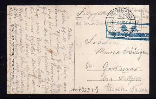 107959 AK Bialla Ostpreußen 1915 von den Russen zerstört Feldpost Tuch Manufaktu