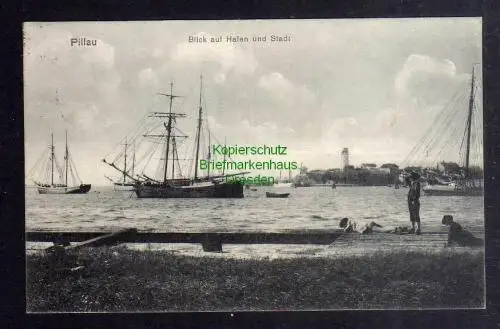 129527 AK Pillau Ostpreußen 1915 Hafen und Stadt