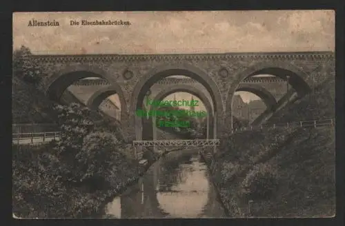 139932 AK Allenstein Olsztyn Ostpreußen Eisenbahnbrücken um 1915