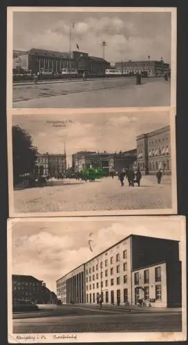 147465 3 AK Königsberg Preußen Opr Hauptbahnhof Ostbahnhof 1917 Nordbahnhof 1941