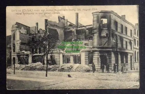 129442 AK Soldau Opr. 1915 Nach der ersten Russenvertreibung Hotel Kronprinz