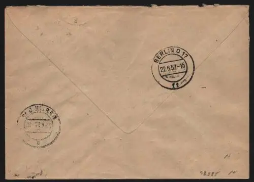 B13385 DDR Dienst ZKD 14 1602 Brief 1957 Berlin VEB Stanzbleche ZKD Nr. 159