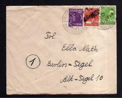 h1966 Handstempel Bezirk 16 Königsee Brief 2.7.48 SST Einheit Deutschlands