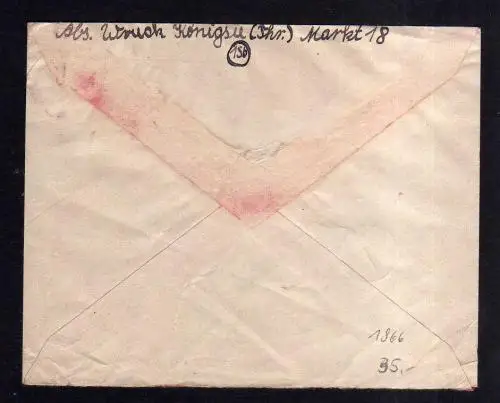 h1966 Handstempel Bezirk 16 Königsee Brief 2.7.48 SST Einheit Deutschlands