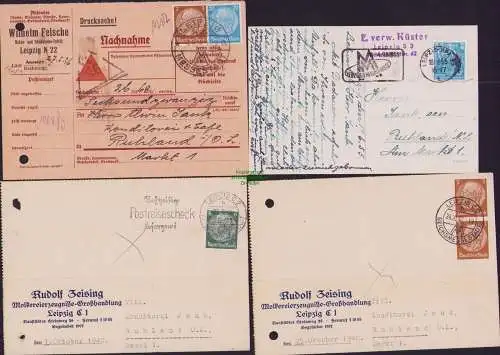 B15700 4x Postkarte Leipzig Herbstmesse 1955 Reichsmessestadt 1940 Nachnahme