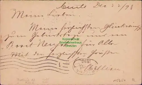B15650 Ganzsache USA 1898 New York nach Eisenach 1899